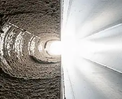 air duct cleaning services showing interior duct system inspection and cleaning in Providence, RI